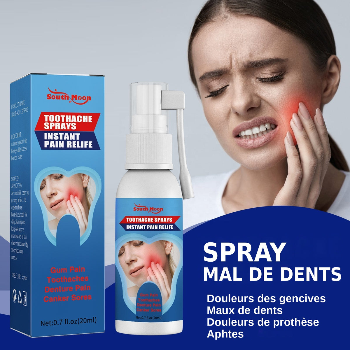 Spray Anti-Mal de Dents – Soulagement Rapide Dents & Gencives