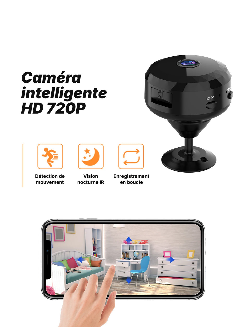 Mini Caméra A9 WiFi 1080P – Sécurité Intelligente