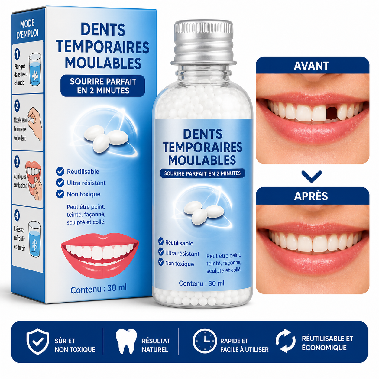 SmileFix™ – Prothèse dentaire moulable