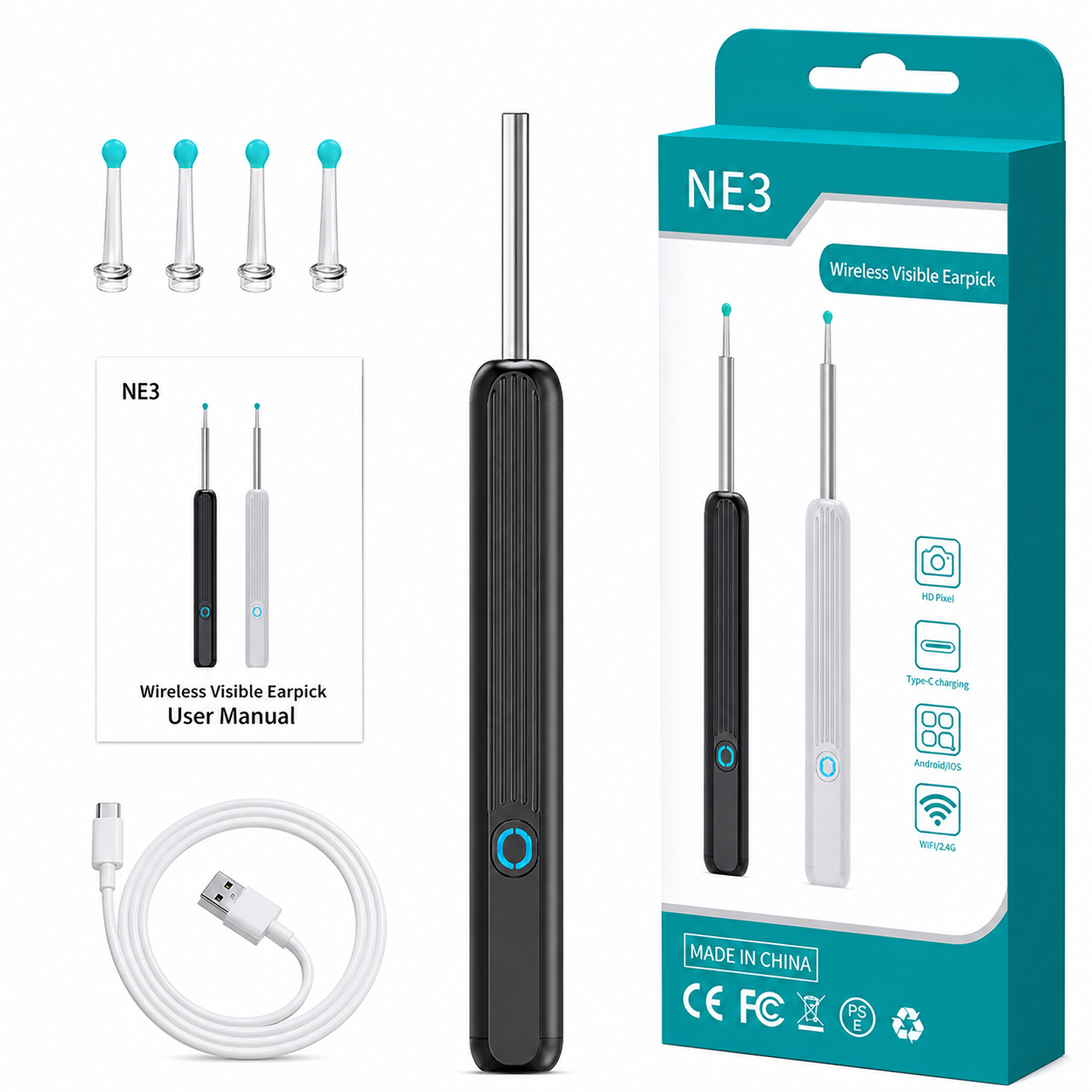 Nettoyeur d’Oreilles avec Caméra HD